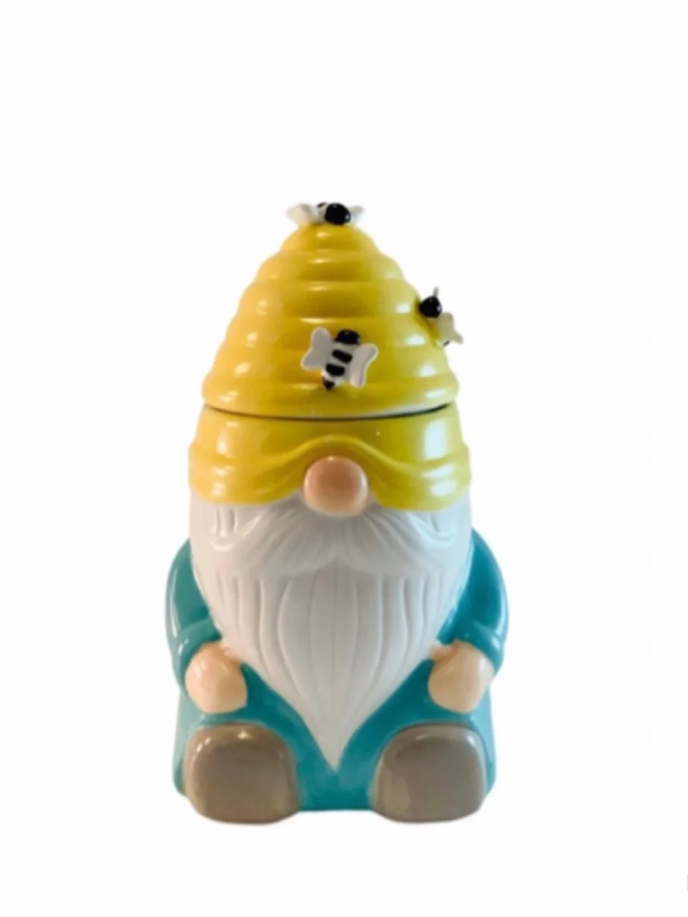 NEW Martha Stewart Beehive Bee Gnome Ceramic Canister Jar Candle 20.5 oz π - Picture 1 of 9